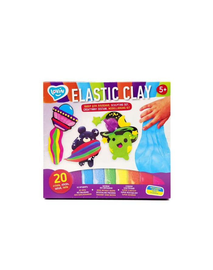 maksik Ciastolina Zestaw ELASTIC CLAY 20 sztuk TM Lovin 70140 główny