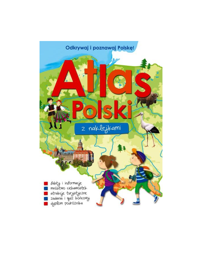 foksal Książeczka Atlas polski z naklejkami i plakatem główny