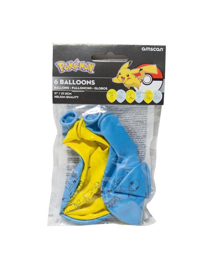 amscan 6 BALONÓW LATEKSOWYCH POKÉMON 28CM/11''; główny