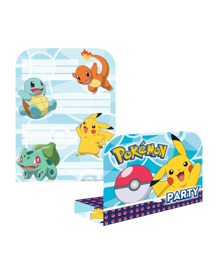 amscan 8 ZAPROSZEŃ Z KOPERTAMI POKEMON główny