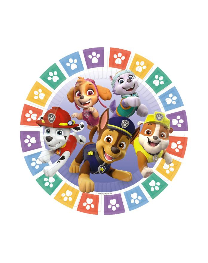 amscan 8 TALERZY PAW PATROL 2022 OKRAGLE PAPIER 23 CM główny
