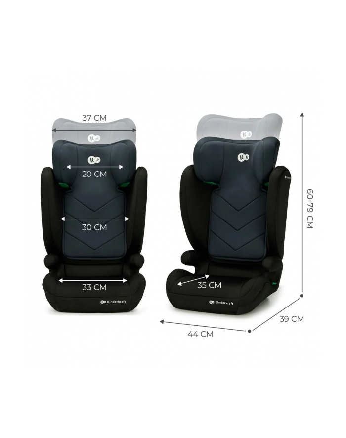 Kinderkraft fotelik samochodowy I-SPARK i-Size 100-150cm czarny główny