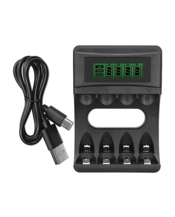 qoltec Ładowarka do akumulatorków Ni-MH typu R03/AAA R6/AA | 1800mA