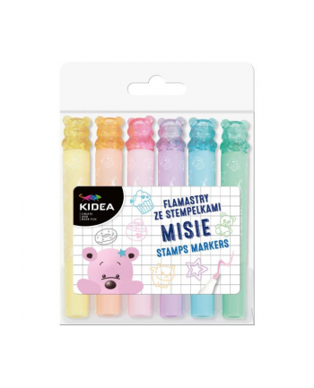 derform Flamastry dwustronne ze stempelkami Misie 6 szt Kidea