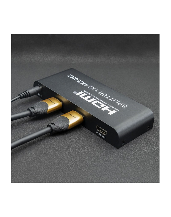 qoltec Aktywny rozdzielacz Splitter 2 x HDMI 4K x 2K | 6Gb/s | 60Hz główny