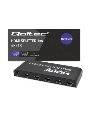 qoltec Aktywny rozdzielacz Splitter 4 x HDMI 4K x 2K | 6Gb/s | 60Hz