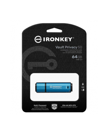 kingston Pendrive 64GB IronKey Vault Privacy 50 FIPS197 AES-256