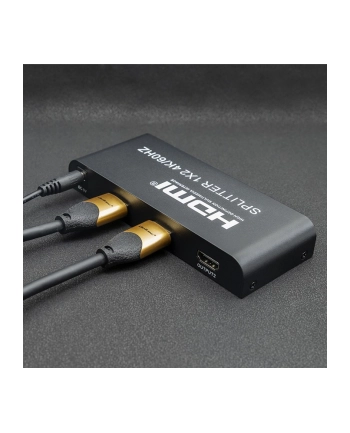 qoltec Aktywny rozdzielacz Splitter 2 x HDMI 4K x 2K | 6Gb/s | 60Hz
