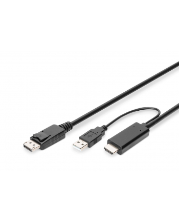 no name Kabel adapter HDMI 4K 30Hz zasilanie USB A na DisplayPort 2m
