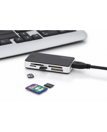 no name Czytnik kart 5-portowy USB 30 SuperSpeed(ALL-IN-ONE) czarno-srebrny