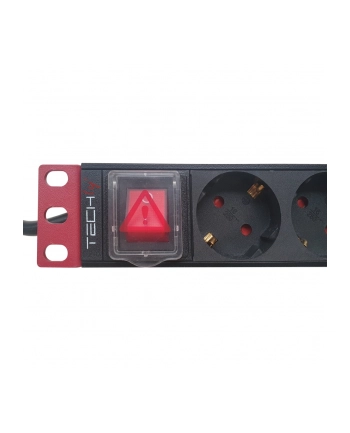 TECHLY Listwa zasilająca Rack 1U 9x gniazdo Schuko włącznik 2m