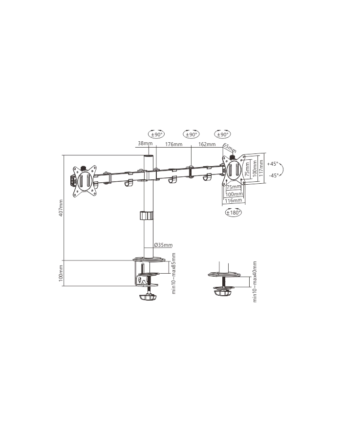 DISPLAY ACC MOUNTING ARM/17-32''; MA-D2-01 GEMBIRD główny