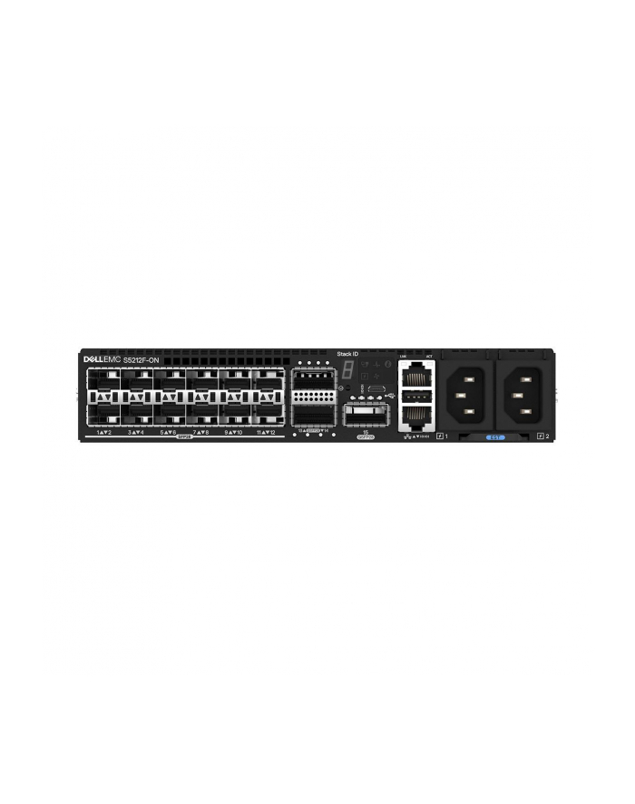 Switch zarządzalny Dell EMC S5212F-ON Switch 12x25GbE SFP28 3x100GbE QSFP28 IO to PSU air 2xPSU OS10 główny