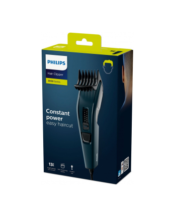 Philips | HC3505/15 | Maszynka do strzyżenia włosów | Przewodowe | Liczba stopni długości 13 | Stopień precyzyjny 2 mm | Czarny/Niebieski