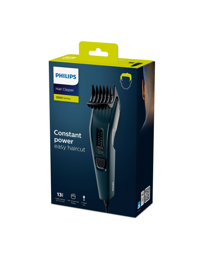 Philips | HC3505/15 | Maszynka do strzyżenia włosów | Przewodowe | Liczba stopni długości 13 | Stopień precyzyjny 2 mm | Czarny/Niebieski główny