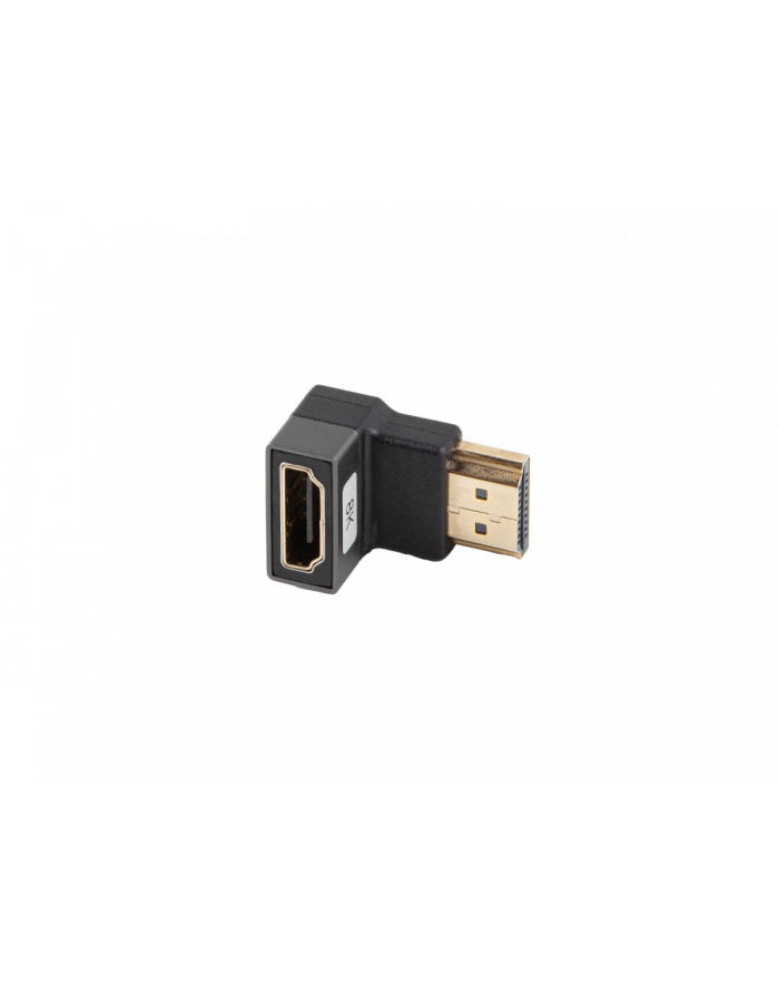 lanberg Adapter HDMI(M)-HDMI(F) 8K kątowy dół aluminium srebrny główny