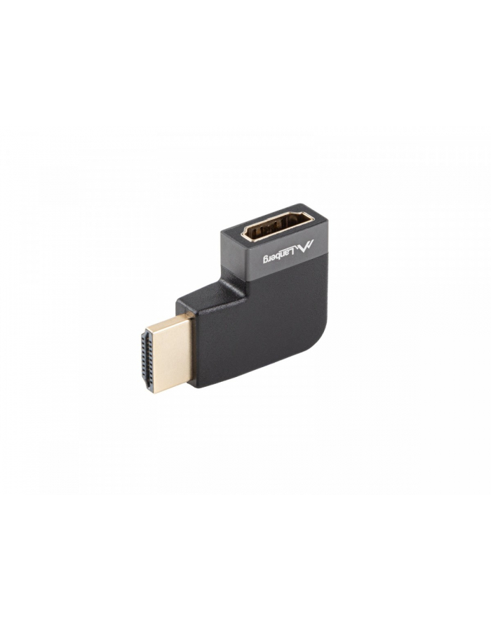 lanberg Adapter HDMI(M)-HDMI(F) 8K kątowy prawo aluminium srebrny       AD-HDMI-10 główny