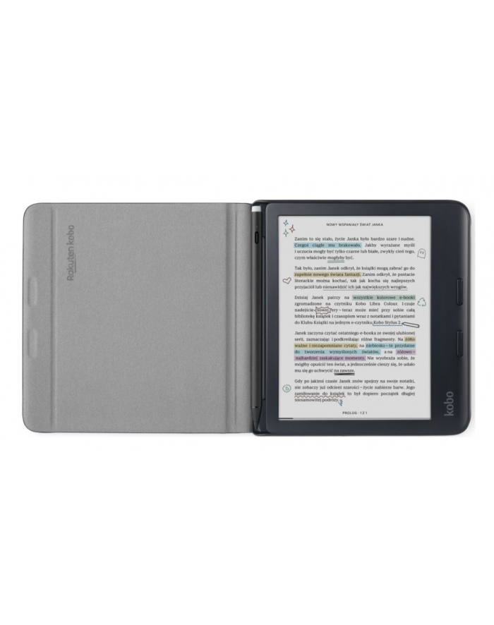 Etui Kobo Libra Colour Notebook SleepCover Case Black główny