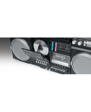 no name Muza | M-380 GB | Przenośny radioodtwarzacz kasetowy CD z radiem Bluetooth | Wejście AUX | Czarny | Łączność Bluetooth