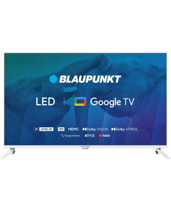TV 43''; Blaupunkt 43UBG6010S 4K Ultra HD LED, GoogleTV, Dolby Atmos, WiFi 2,4-5GHz, BT, biały