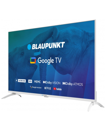 TV 43''; Blaupunkt 43UBG6010S 4K Ultra HD LED, GoogleTV, Dolby Atmos, WiFi 2,4-5GHz, BT, biały