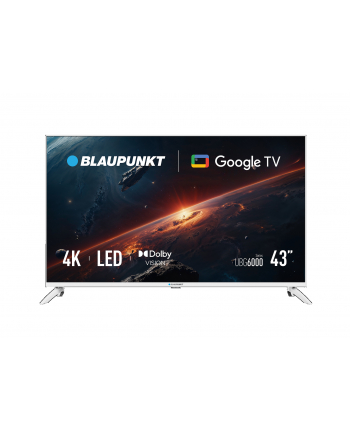 TV 43''; Blaupunkt 43UBG6010S 4K Ultra HD LED, GoogleTV, Dolby Atmos, WiFi 2,4-5GHz, BT, biały