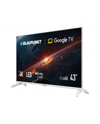 TV 43''; Blaupunkt 43UBG6010S 4K Ultra HD LED, GoogleTV, Dolby Atmos, WiFi 2,4-5GHz, BT, biały