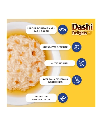 INABA DASHI D-ELIGHTS Kurczak z Płatkami Boni 70g bulion dla kota