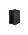 Szafa instalacyjna stojąca 19'' 22U 600x800 czarna drzwi szklane Lanberg (flat pack) - nr 1