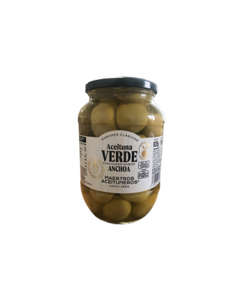 Oliwki MAESTROS ANCHOA Gordal słoik 835g zielone z pestką w zalewie z sardeli