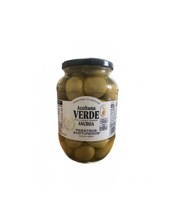 Oliwki MAESTROS ANCHOA Gordal słoik 835g zielone z pestką w zalewie z sardeli główny