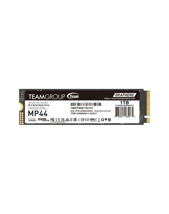 Dysk SSD Team Group MP44 1TB M.2 PCIe NVMe Gen4 x4 2280 (7400/6500) główny