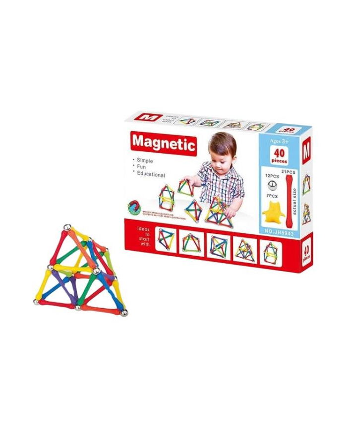 bigtoys Klocki magnetyczne 40el. BKLO2995 główny