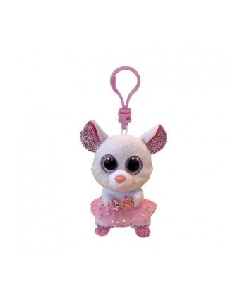 ty inc. Brelok-pluszak TY BEANIE BOOS NINA - biała balerina mysz 8,5cm Clip 35246