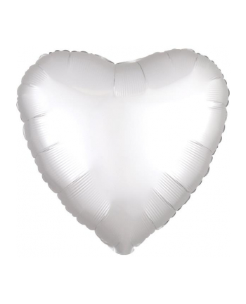 amscan Balon foliowy Serce Standard Silk Lustre Biały 43cm C16 zapakowany 9914141