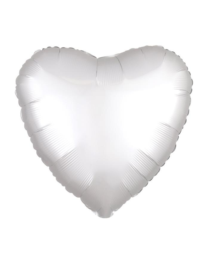 amscan Balon foliowy Serce Standard Silk Lustre Biały 43cm C16 zapakowany 9914141 główny