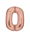 amscan Balon foliowy satynowy cyfra 0 różowe złoto 86cm 9917312 - nr 1
