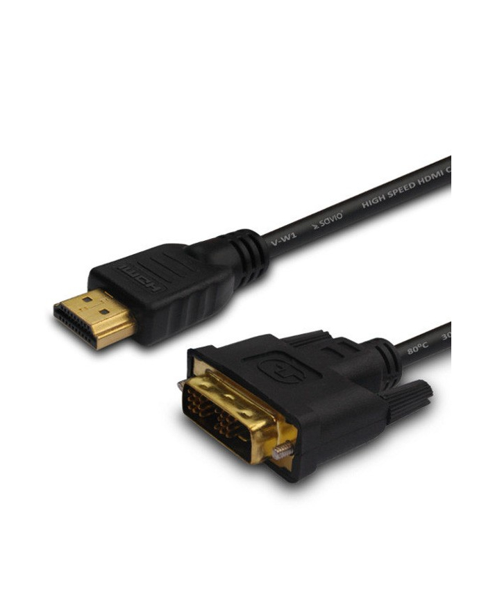 savio Kabel HDMI 19 pin (M) - DVI 18+1 (M) 1,8m, złote końcówki, CL-139 główny