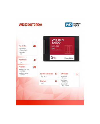 western digital Dysk SSD Red 2TB SATA 2,5 WDS200T2R0A