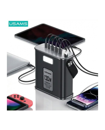 usams Powerbank 80000mAh 130W 2xUSB-C 3xUSB-A PD QC 3.0 Fast Charge +  kabel USB-C/USB-C 100W 2m