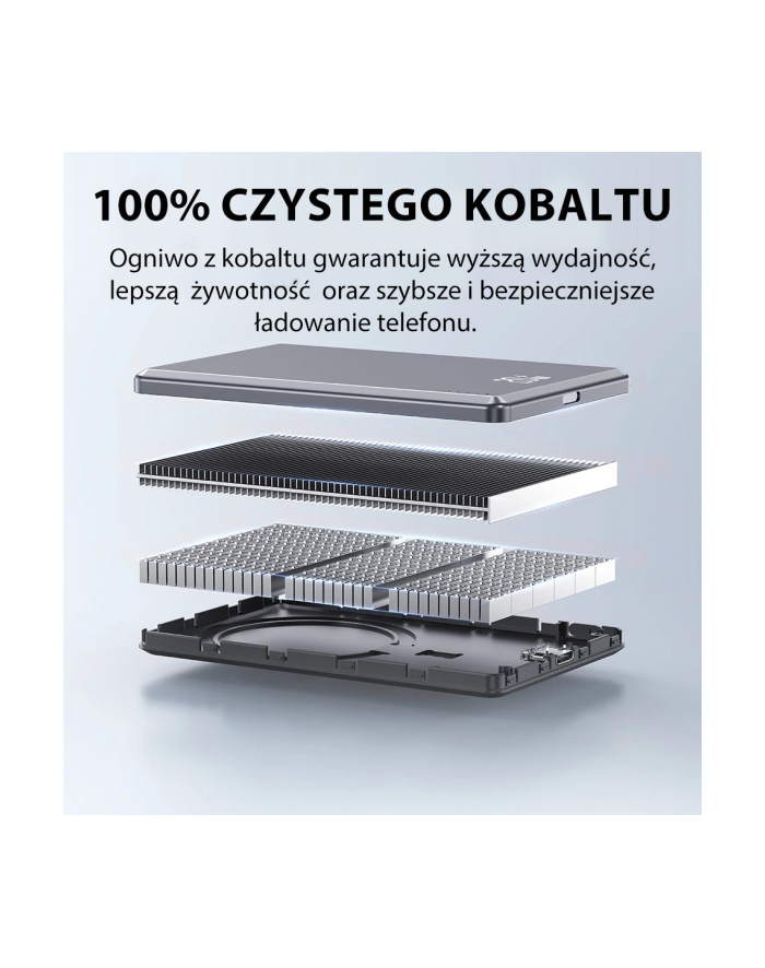 usams Powerbank indukcyjny 5000mAh MagSafe Fast Charging PD 20W Szary główny