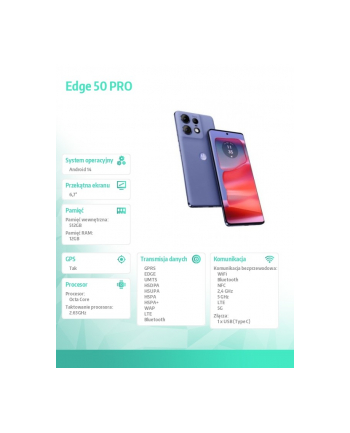 motorola Smartfon Edge 50 PRO 12/512 Luxe Lavender (fioletowy)