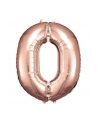 amscan Balon foliowy duża cyfra 0 różowe złoto 70x86cm 9906275 - nr 1