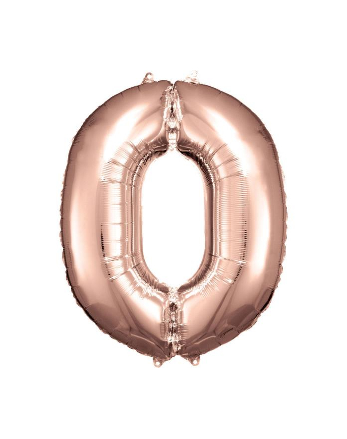 amscan Balon foliowy duża cyfra 0 różowe złoto 70x86cm 9906275 główny