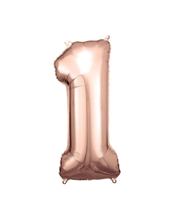 amscan Balon foliowy duża cyfra 1 różowe złoto 38x86cm 9906276 główny