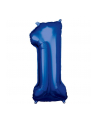 amscan Balon foliowy duża cyfra 1 niebieski 38x86cm 9907276 - nr 1