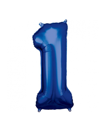 amscan Balon foliowy duża cyfra 1 niebieski 38x86cm 9907276