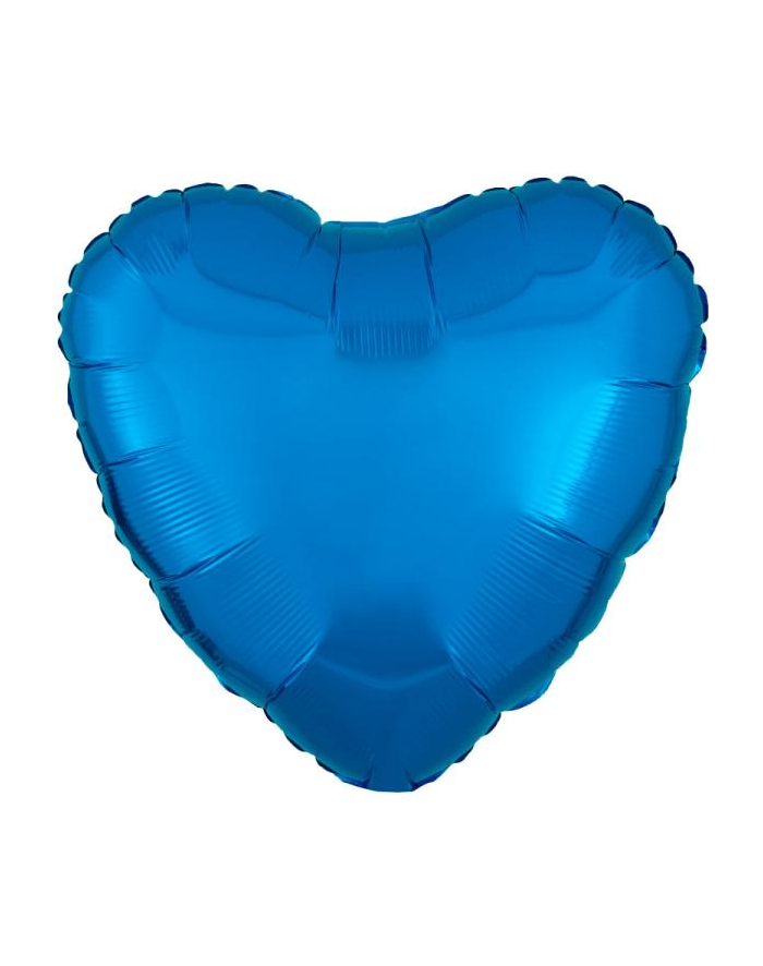 amscan Balon foliowy metalik niebieski serce 43cm 9914069 główny