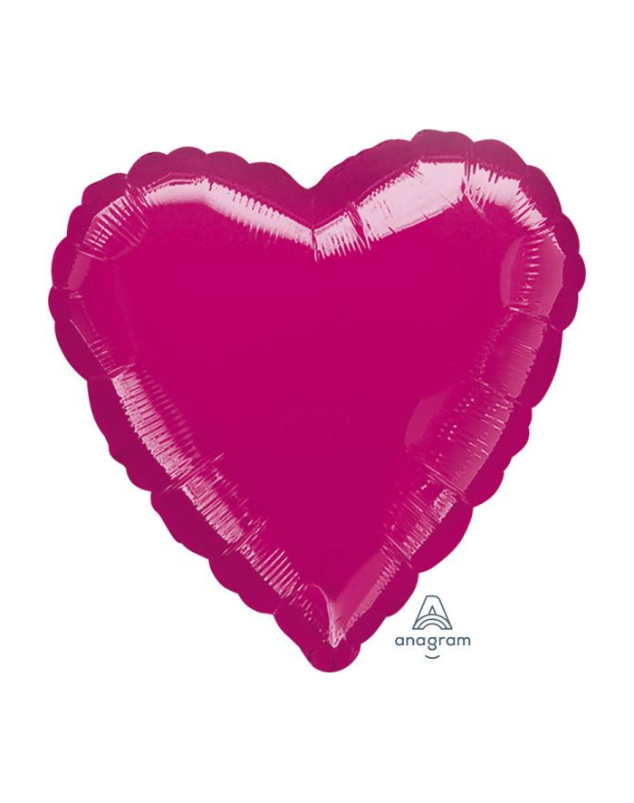 amscan Balon foliowy metalik fuksja serce 43cm 9914072 główny