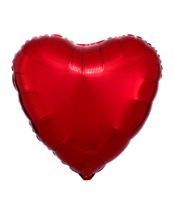amscan Balon foliowy metalik czerwony serce 43cm luzem 9914084-92